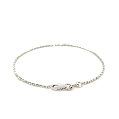 2.0mm 14k White Gold Solid Diamond Cut Rope Bracelet - 0