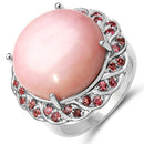 14.59 Carat Genuine Opal & Tourmaline .925 Sterling Silver Ring-1