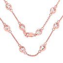 14K Rose Gold Plated 4.50 Carat Genuine Morganite .925 Sterling Silver Necklace-1