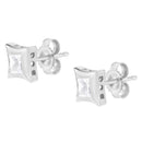 10K White Gold 1/2 Cttw Invisible Set Princess-Cut Diamond Stud Earrings (H-I Color, SI2-I1 Clarity)-4