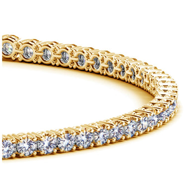 Lab Grown Round Diamond Tennis Bracelet in 14k Yellow Gold (3 cctw F/G  VS2/SI1) - 0