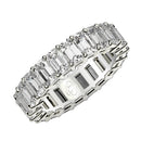 Emerald Cut Lab Grown Diamond Eternity Ring in 14k White Gold (3 cttw FG/VS2)-1