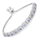 1.10 Carat Genuine Tanzanite .925 Sterling Silver Bracelet-1
