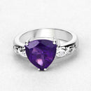 2.71 Carat Genuine Amethyst and White Topaz .925 Sterling Silver Ring-4