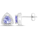 0.86 Carat Genuine Tanzanite .925 Sterling Silver Earrings-2