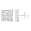 10K White Gold 2ct TDW Princess-Cut Composite Diamond Stud Earring (I-J ,I2-I3)-2