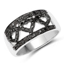 0.32 Carat Genuine Black Diamond .925 Sterling Silver Ring-1