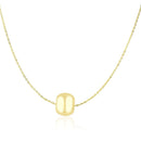 14k Yellow Gold Necklace with Shiny Barrel Bead Charm-1