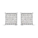 10K White Gold 3/4 Cttw Princess Diamond Composite Stud Earrings (I-J Color, I1-I2 Clarity)-1
