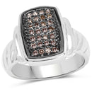 0.22 Carat Genuine Champagne Diamond .925 Sterling Silver Ring-1