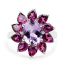 5.65 Carat Genuine Amethyst and Rhodolite .925 Sterling Silver Ring-3