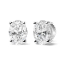 14K White Gold 3/4 Cttw Oval Shape Lab Grown Diamond Solitaire Stud Earrings (F-G Color, VS1-VS2 Clarity)-2