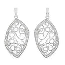 0.73 Carat Genuine White Diamond .925 Sterling Silver Earrings-1