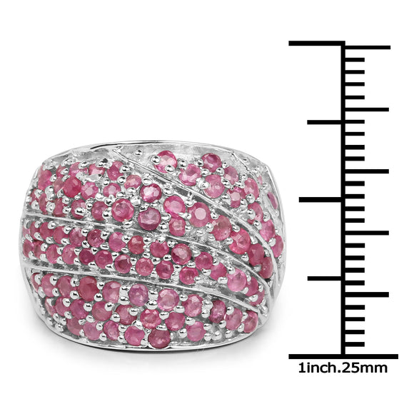 2.97 Carat Genuine Ruby .925 Sterling Silver Ring