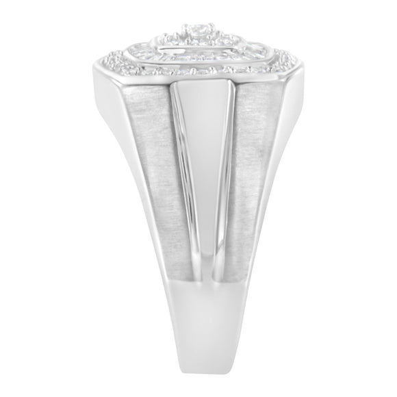 14K White Gold Men's 1 CTTW Diamond Band Ring