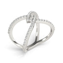 14k White Gold Fancy Entwined Design Diamond Ring (1/2 cttw)-3