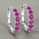 2.80 Carat Genuine Ruby .925 Sterling Silver Earrings-4