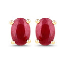1.04 Carat Genuine Ruby 14K Yellow Gold Earrings-1