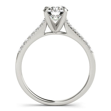 14k White Gold Single Row Scalloped Set Diamond Engagement Ring (1 1/8 cttw) - 0