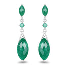 8.52 Carat Dyed Emerald & Emerald .925 Sterling Silver Earrings-1