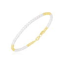 14k Yellow Gold High Polish Freshwater Pearl Pallina Bead Bracelet-2