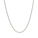 18k White Gold Round Wheat Chain 1.4mm-2