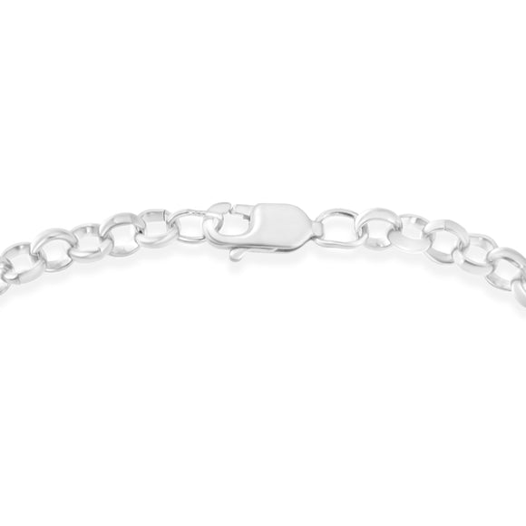 .925 Sterling Silver 1/4 Cttw Diamond-Accented Heart and Ribbon Charm 7" Link Chain Bracelet (H-I Color, I1-I2 Clarity)