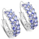 3.92 Carat Genuine Tanzanite .925 Sterling Silver Earrings-2
