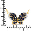 3.83 Carat Genuine Blue Sapphire and White Zircon .925 Sterling Silver Pendant-3