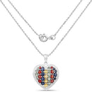 4.40 Carat Genuine Multi Stones .925 Sterling Silver Pendant-2