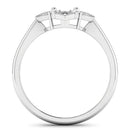 0.20 Carat Genuine White Diamond 14K White Gold Semi Mount Ring - holds 8x6mm Oval Gemstone-2