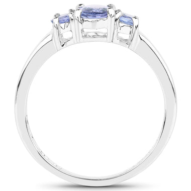 0.95 Carat Genuine Tanzanite .925 Sterling Silver Ring - 0