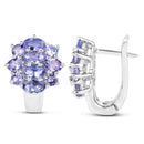 3.48 Carat Genuine Tanzanite .925 Sterling Silver Earrings-2