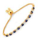 1.83 Carat Genuine Blue Sapphire and White Diamond .925 Sterling Silver Bracelet-1