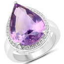 9.00 Carat Genuine Amethyst .925 Sterling Silver Ring-1