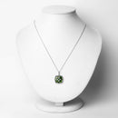 3.25 Carat Genuine Chrome Diopside and White Zircon .925 Sterling Silver Pendant-2