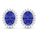 2.56 Carat Genuine Tanzanite and White Diamond 14K White Gold Earrings-2