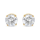AGS Certified 14K Yellow Gold 1/2 Cttw 4 Prong Set Brilliant Round-Cut Solitaire Diamond Push Back Stud Earrings (O-P, Color, SI2-I1 Clarity)-2