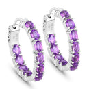 3.20 Carat Genuine Amethyst .925 Sterling Silver Earrings-1