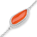 5.50 Carat Genuine Carnelian And White Topaz .925 Sterling Silver Bracelet-4