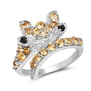 1.00 Carat Genuine Citrine & Black Spinel .925 Sterling Silver Ring-1