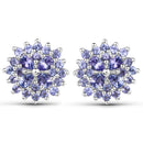 2.52 Carat Genuine Tanzanite .925 Sterling Silver Earrings-2