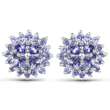 2.52 Carat Genuine Tanzanite .925 Sterling Silver Earrings - 0