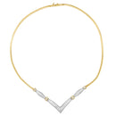 14K Yellow and White Gold 2.00 Cttw Round and Princess-Cut Diamond 'V' Shape Statement Necklace (H-I Color, SI2-I1 Clarity) - 18"-1