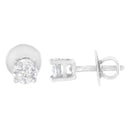 14K White Gold 1/2 Cttw Pie-Cut Diamond Solitaire Stud Earrings (H-I Color, SI1-SI2 Clarity)-3