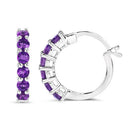 1.20 Carat Genuine Amethyst .925 Sterling Silver Earrings-2