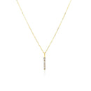 14k Yellow Gold Bar Pendant with Diamonds-2