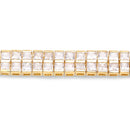 14K Yellow Gold Plated 9.52 Carat Genuine Blue Sapphire and White Sapphire .925 Sterling Silver Bracelet-3