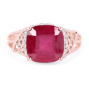 14K Rose Gold Plated 5.54 Carat Genuine Glass Filled Ruby & White Topaz .925 Sterling Silver Ring-4