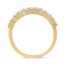 IGI Certified 1/2 Cttw Diamond 10K Yellow Gold Prong Set Fluted Band Style Wedding Ring (J-K Color, I1-I2 Clarity) - Size 7-3